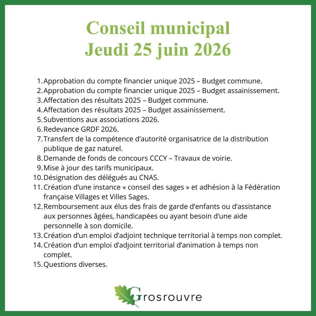 ODJ 25 juin 2026