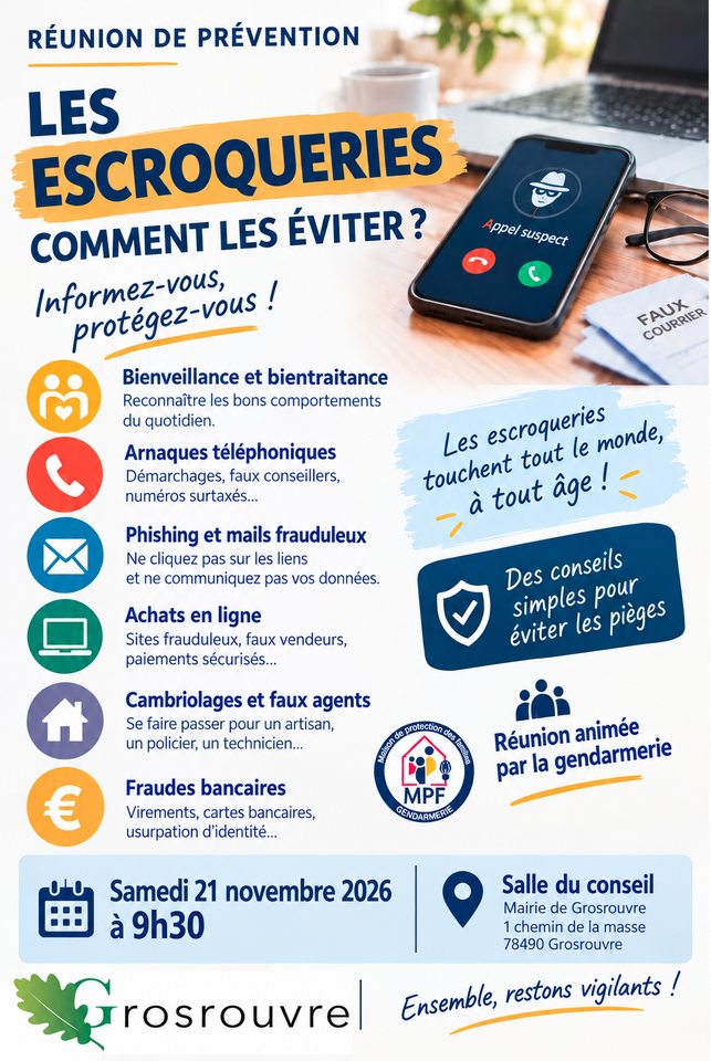 Prévention contre les escroqueries - 21/11/2026